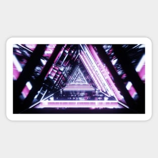 Futuristic triangles, black-pink Sticker